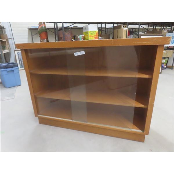 Display Cabinet with 2 Glass Sliding Doors, 34½" × 14½" × 48", with 