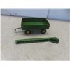 Image 10 : John Deere Metal Toy Tractor 7" × 12" × 8", with Haying Attachments