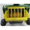 Image 13 : John Deere Metal Toy Tractor 7" × 12" × 8", with Haying Attachments
