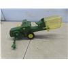 Image 14 : John Deere Metal Toy Tractor 7" × 12" × 8", with Haying Attachments