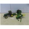 Image 1 : John Deere Metal Toy Tractor 7" × 12" × 8", with Haying Attachments