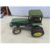 Image 3 : John Deere Metal Toy Tractor 7" × 12" × 8", with Haying Attachments