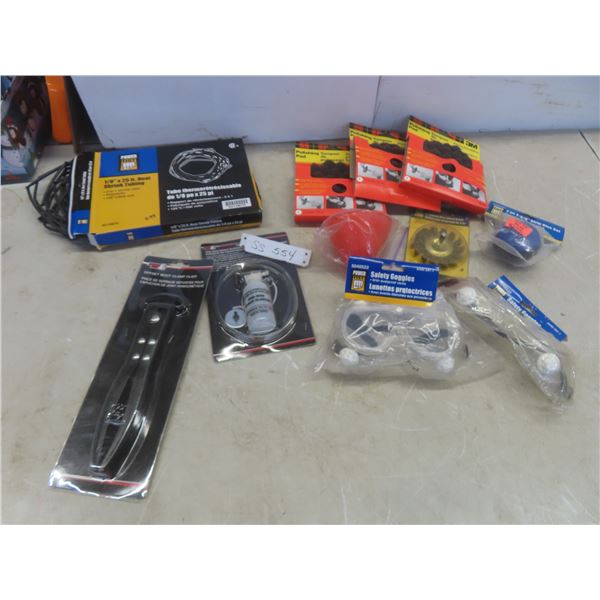 New: Boot Clamp Plier; Polishing Pads; 2 Pairs Goggles; 3" Wire Wheel 