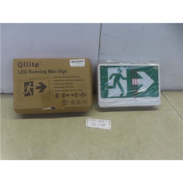 New LED Running Man Sign, 8×12" – Qty 2