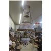 Image 10 : Victorian Hanging Parlor Lamp with Prisms and a Floral Hand 