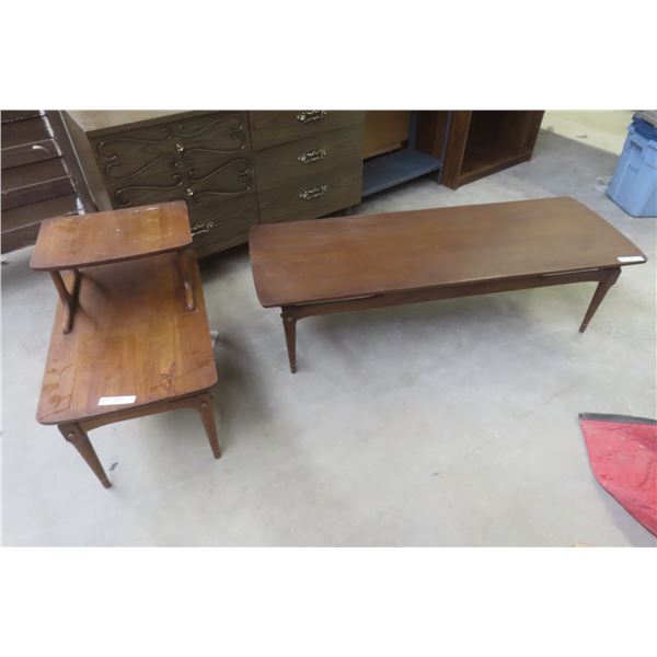 Coffee Table, 15"×56"×20", and Step-Back End Table, 23"×27"×