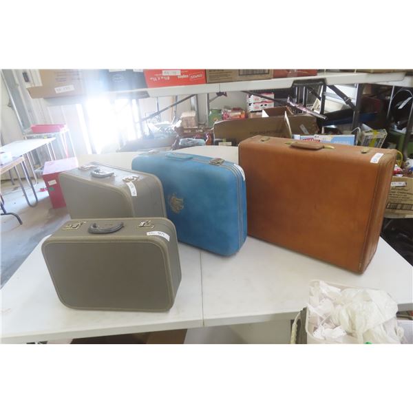 4 Vintage Suitcases - 1 Set of 2 