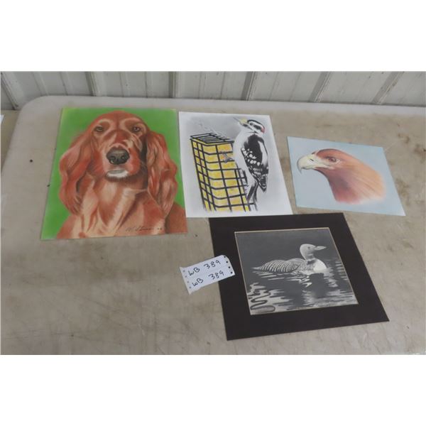 4 Amazing Sketch Drawings by Wayne Stinson, Canadian Artist – Wildlife and Irish Setter Dog