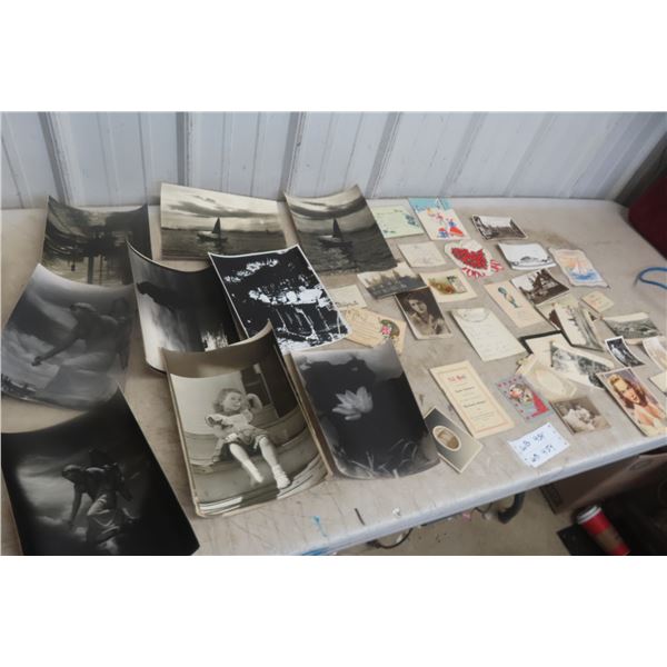 Antique Ephemera Lot: Photos, Greeting Cards and Pictures