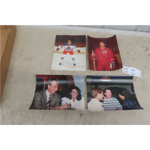 4 Vintage WHA Winnipeg Jets Photos: Larry Hillman (Coach), Lyle Moffat (Autographed)