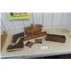 Image 1 : Antique Cheese Box, Architectural Wood Hardware and Storage Case