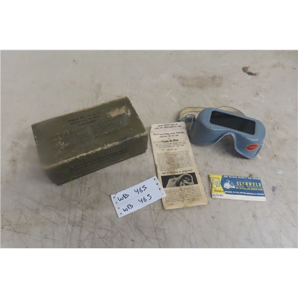 Original WWII Army Welding Goggles No. 74-G-77 with Case/Box