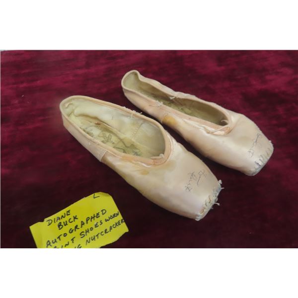 Diane Buck Autographed Point Shoes Worn During Nutcracker, Winnipeg Ballet, 1984