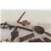 Image 4 : Antique Gate Hardware, Blacksmith Hammer Head, Sawset Vice and Spoon
