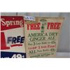 Image 2 : Vintage Pure Spring Ginger Ale Soda Pop Cardboard Sign, 19¾" × 14¾"; Rare America Dry Ginger Ale