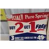 Image 3 : Vintage Pure Spring Ginger Ale Soda Pop Cardboard Sign, 19¾" × 14¾"; Rare America Dry Ginger Ale