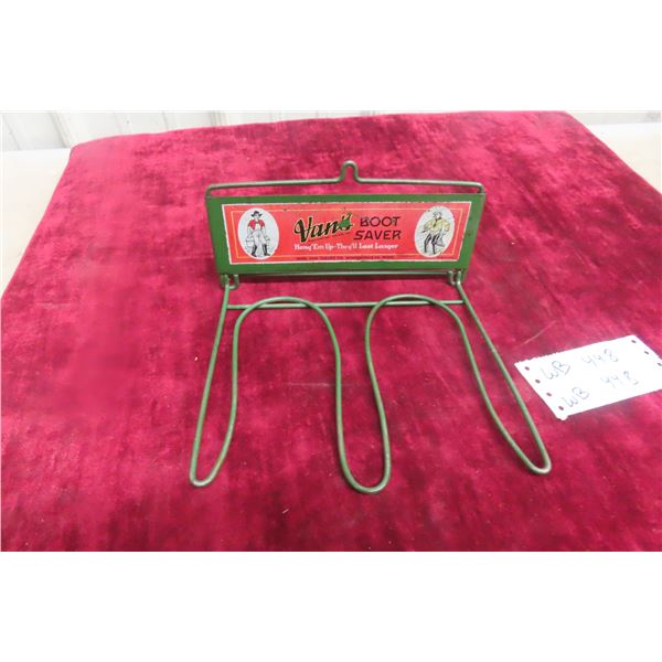 Van's Boot Saver Metal Fold-Up Drying Rack, 1940s–50s Era – General Store Display