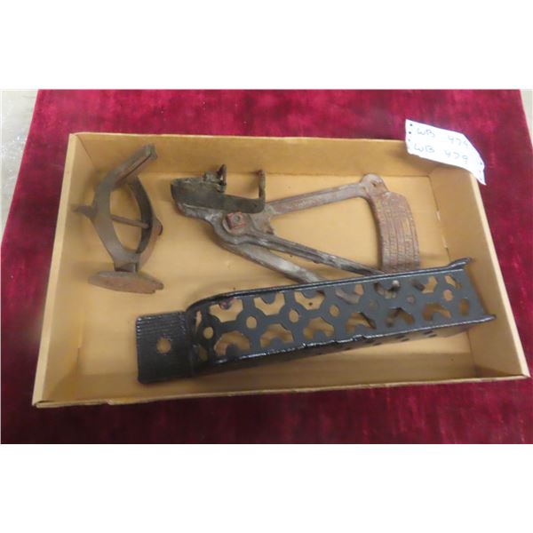 Antique Farm Implements: Tool Box, Seed Gauge, Saw Set Clamp