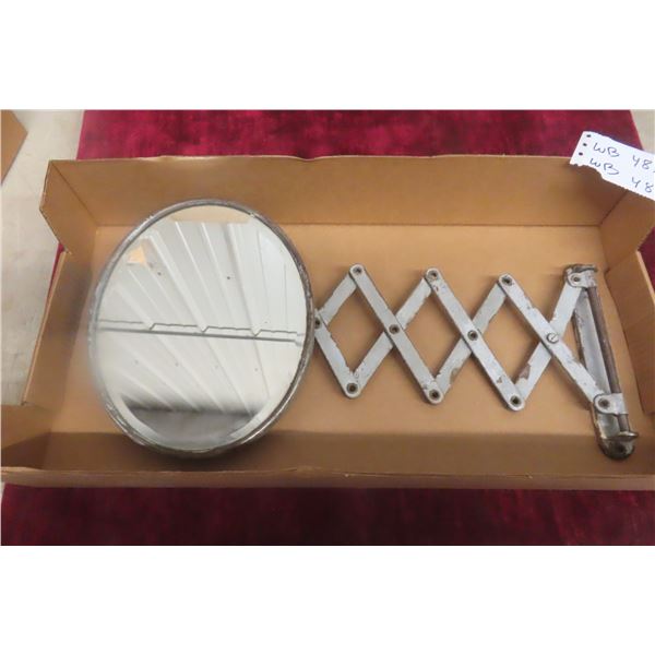 Antique Railroad Caboose Wall-Mounted Accordion Scissor-Style Hinged Bevelled Mirror – Extends 26"