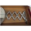 Image 3 : Antique Railroad Caboose Wall-Mounted Accordion Scissor-Style Hinged Bevelled Mirror – Extends 26"