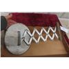 Image 4 : Antique Railroad Caboose Wall-Mounted Accordion Scissor-Style Hinged Bevelled Mirror – Extends 26"