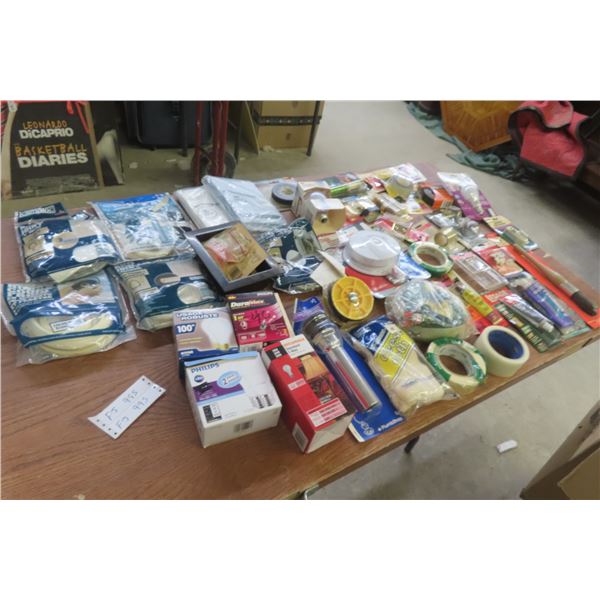 Hardware Lot: Weather Stripping, Light Bulbs, Plumbing Supplies,