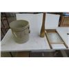 Image 1 : Antique Lot: Medicine Hat Pottery 5-Gallon Crock, Washboard
