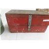Image 4 : Military Food Container, 16"H × 4" Diameter, and Wood Tool Box, 