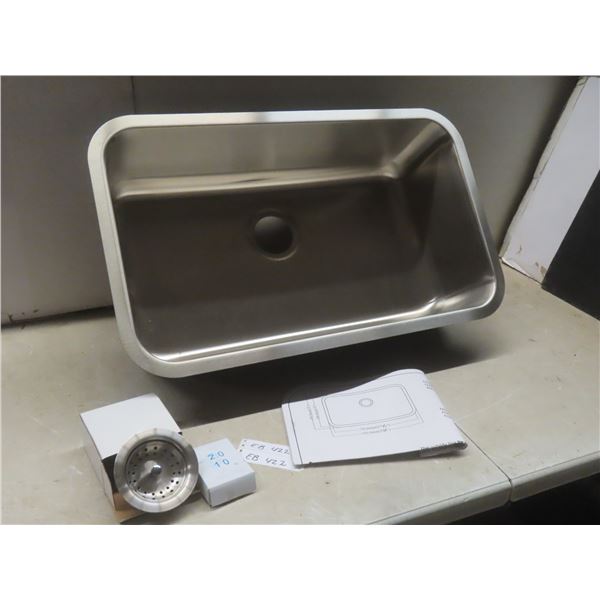 New Large Stainless Steel Kitchen Sink with Drain Assembly, 30" × 18" × 8¼" Deep