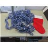 Image 8 : Christmas Decor: 3 Sets of Lights, Tree Ornaments, Garland, Stocking, and Storage Tote