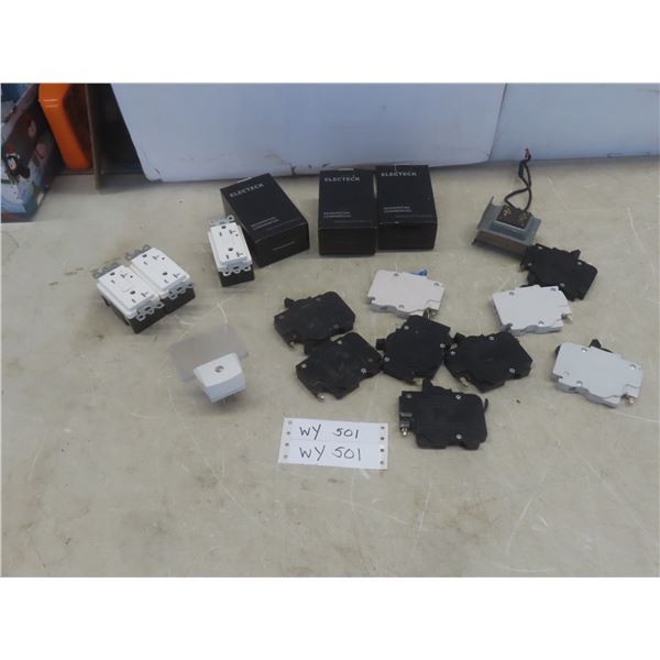 6 New GFCI Receptacles; Doorbell Chime Transformer; 9 Stab-Lok Breakers, 15 and 20 Amp