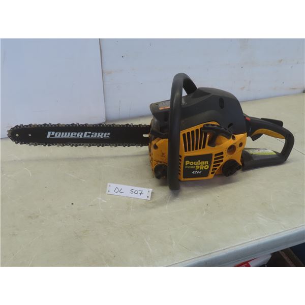Poulin Pro 42cc Gas Chain Saw, Model PP4218AVX