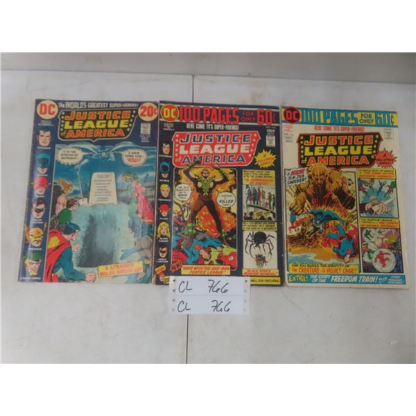 DC Justice League of America Comics – Yrs. 1972–74 – Qty 3
