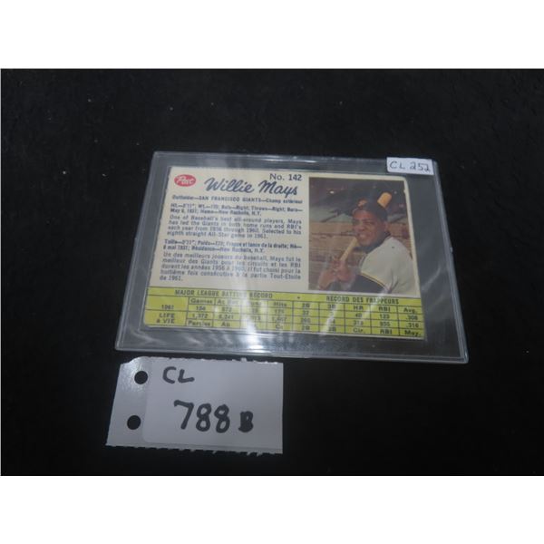 Post 1961 Willie Mays #142 – San Francisco Giants, "Rare Card," Very Fine Condition
