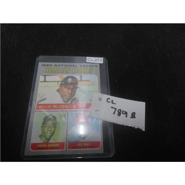 Topps 1969 Home Run Leaders – McCovey, Hank Aaron, Lee May – Very Fine Condition