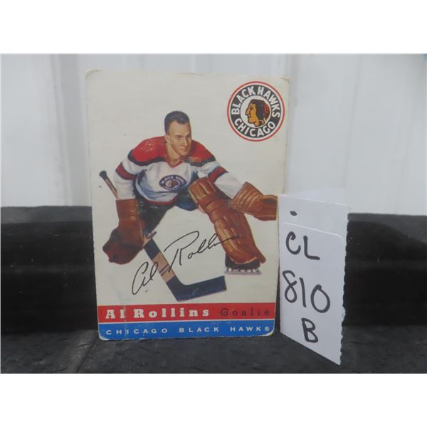 Topps Al Rollins – Chicago Blackhawks, 1954–55
