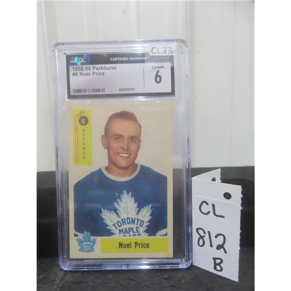 Parkhurst 1958–59 Noel Price – Toronto Maple Leafs, Graded