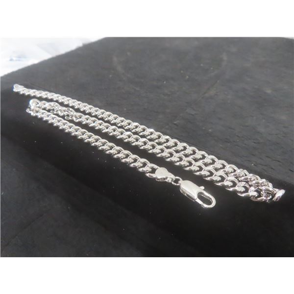 New Platinum Plated 8mm Cuban Link Necklace Chain – 18" Long