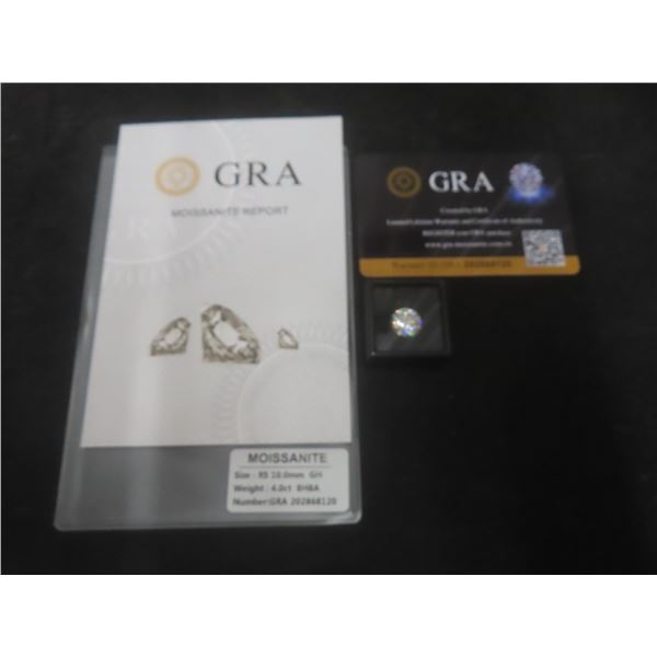 New 4ct Moissanite Lab Diamond – Round Brilliant Cut, GH-VVS1, GRA Report