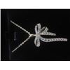 Image 1 : New 14K Gold Plated 35.0mm Simulated Diamond (CZ) Bow Necklace – Adjustable, 18–19" Long