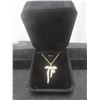 Image 2 : New 14K Gold Plated 35.0mm Simulated Diamond (CZ) Bow Necklace – Adjustable, 18–19" Long