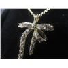 Image 3 : New 14K Gold Plated 35.0mm Simulated Diamond (CZ) Bow Necklace – Adjustable, 18–19" Long