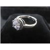 Image 3 : New Platinum Plated 1ct Simulated Diamond (CZ) Halo Ring – Resizable