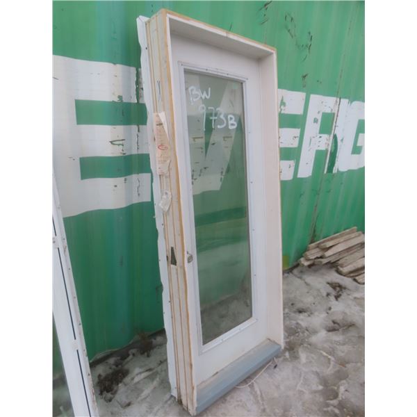 Exterior Glass Door with Door Knob and Locks, 8½ × 33½"