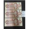 Image 1 : Uncirculated 1986 Canada $2 Bills – Qty 3