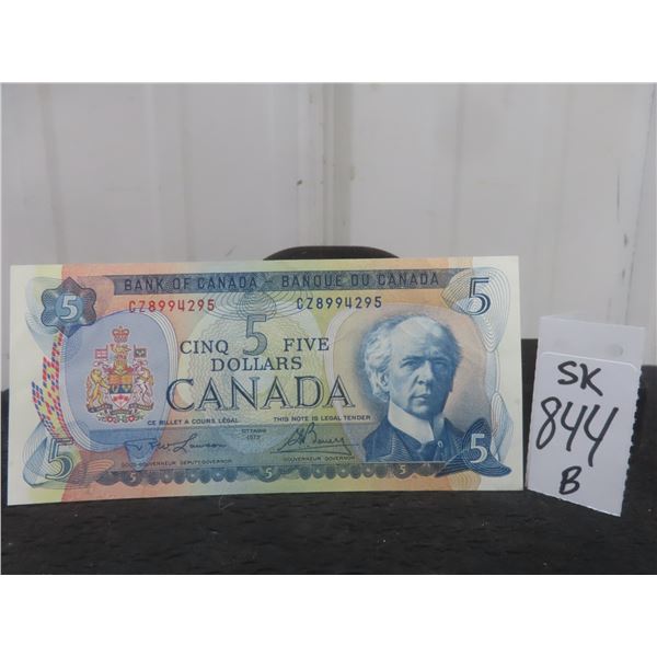 Uncirculated 1972 Canada $5 Bill