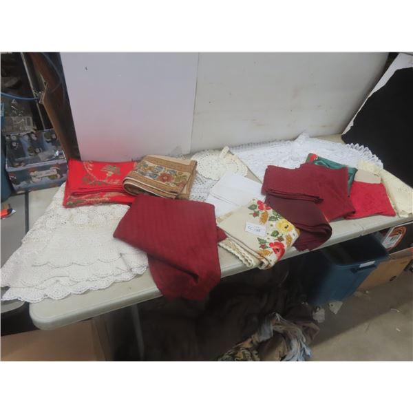 Hand-Knit White Doilies and Table Runners and More