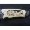 Image 5 : Carved Bone Handle Knife – 7" Blade with Eagle Engraving, 11" Total Length and More