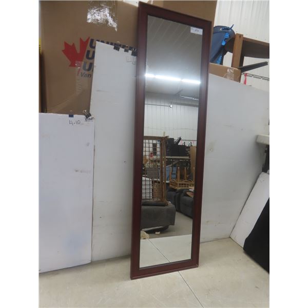 Rectangular Wood Frame Mirror – 15" × 51" Tall