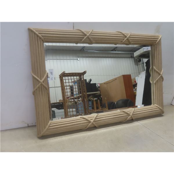 Rectangular Bevelled Glass Ornate Frame Mirror, 33" × 38"